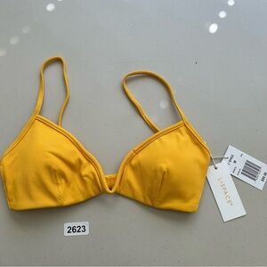 L*Space Helena Underwire Bikini Top Sunshine Gold Size Medium NEW